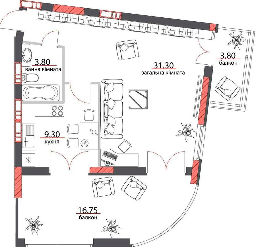 ЖК Комфорт — 64.5 м²