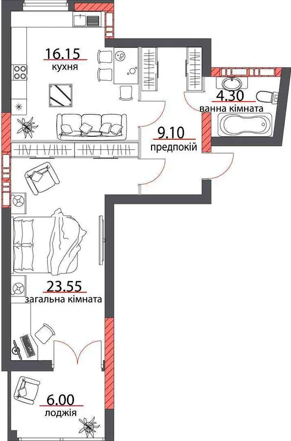 ЖК Комфорт — 60 м²