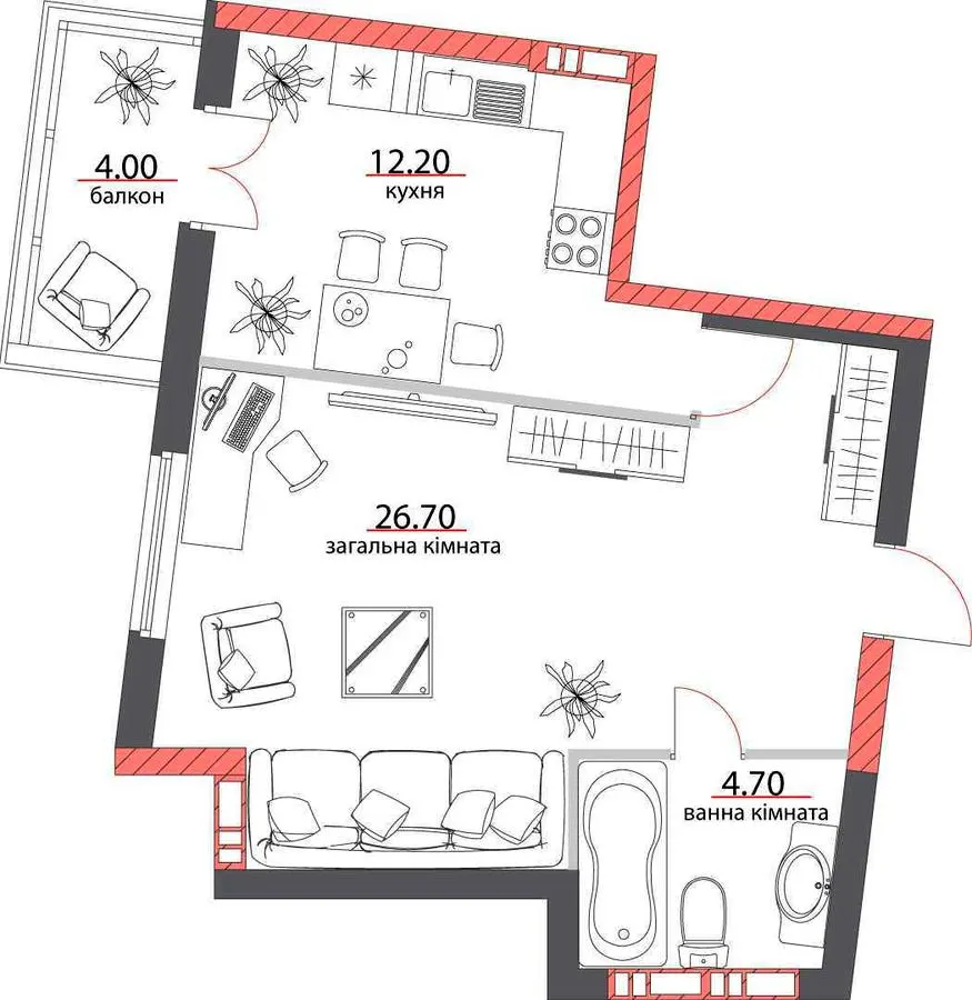 ЖК Комфорт — 47.2 м²