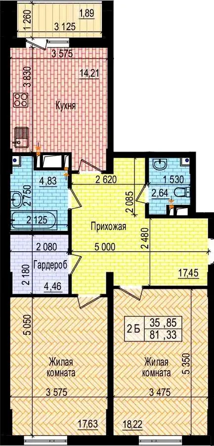 ЖК Пролісок — 81.3 м²