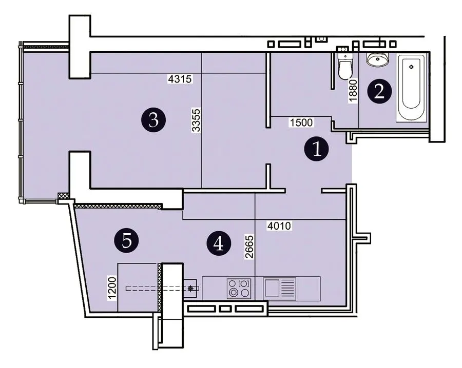 ЖК Олександрівський 2 — 44.9 м²