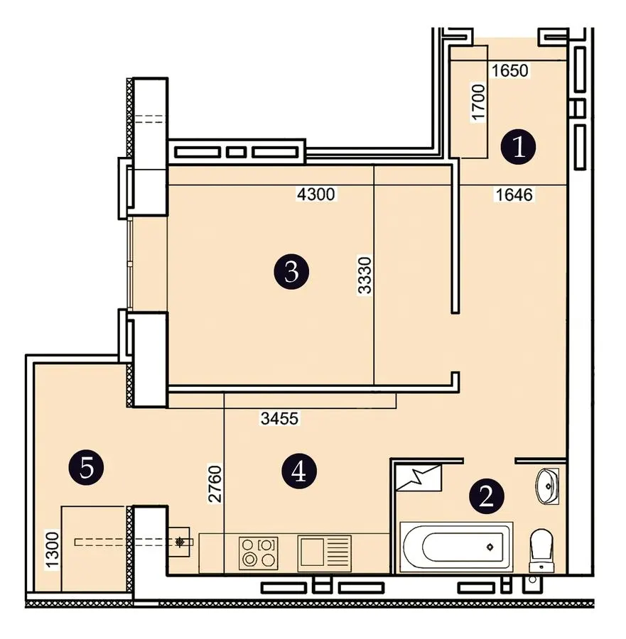 ЖК Олександрівський 2 — 42.6 м²