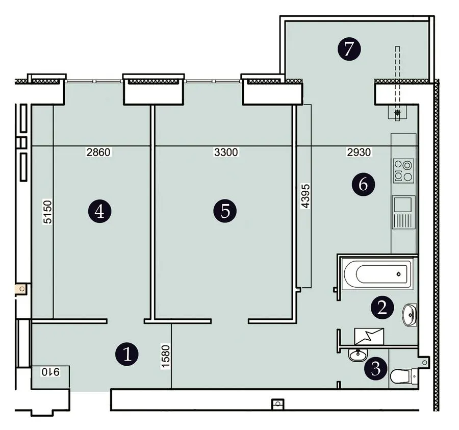 ЖК Олександрівський 2 — 66.2 м²