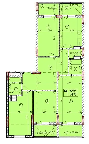 ЖК Єнісейська садиба — 115.7 м²