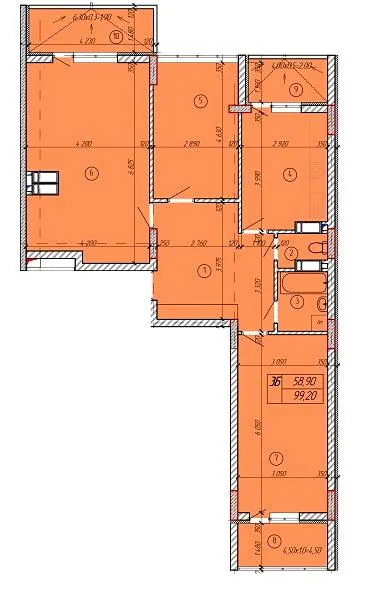 ЖК Єнісейська садиба — 99.2 м²