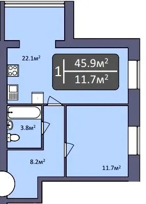 ЖК Північна Мрія — 45.9 м²