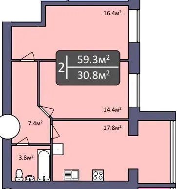 ЖК Північна Мрія — 59.3 м²