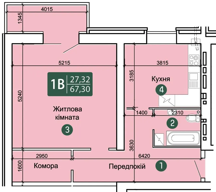 ЖК Зарічний — 67.3 м²