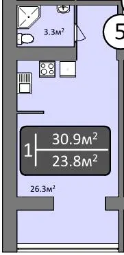 ЖК Північна Мрія — 30.9 м²