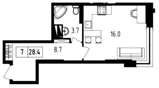 ЖК Янтарний — 28.4 м²