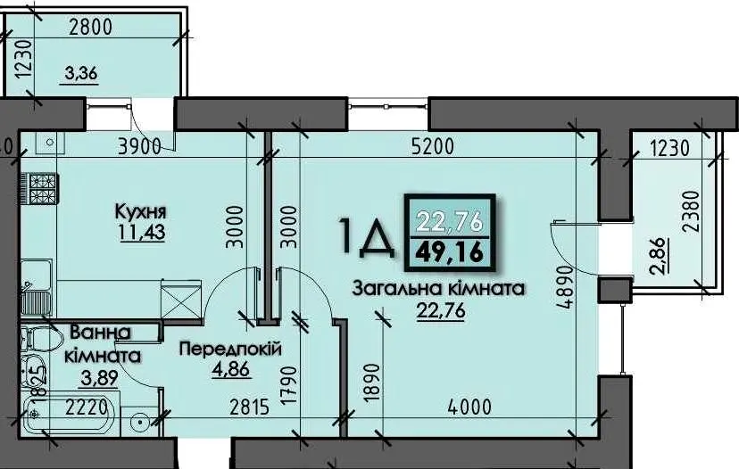 ЖК SANTORINI — 49.2 м²