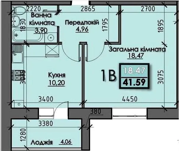 ЖК SANTORINI — 41.6 м²