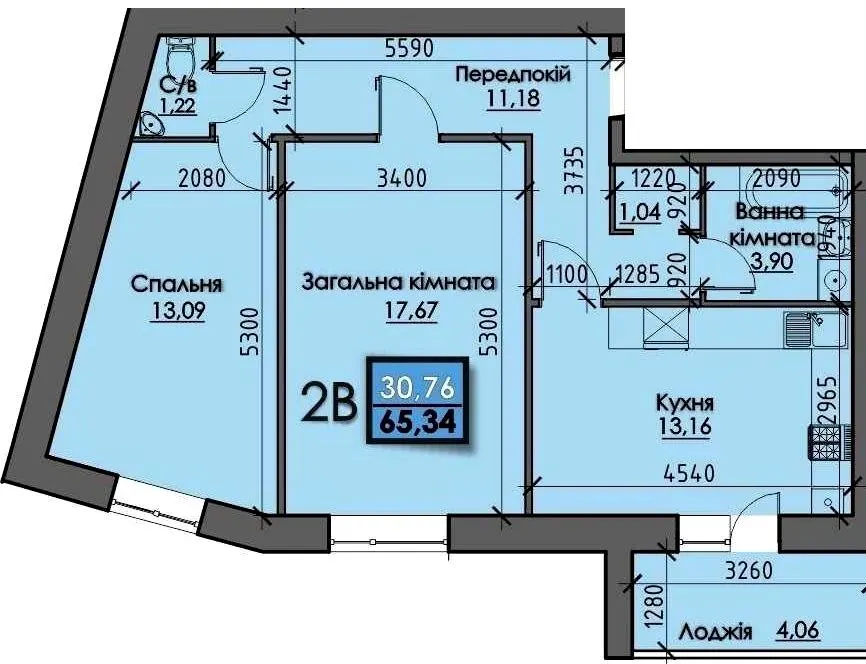 ЖК SANTORINI — 65.3 м²
