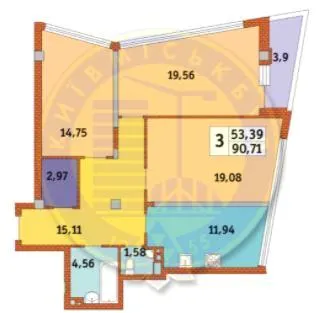 ЖК Costa fontana — 90.7 м²