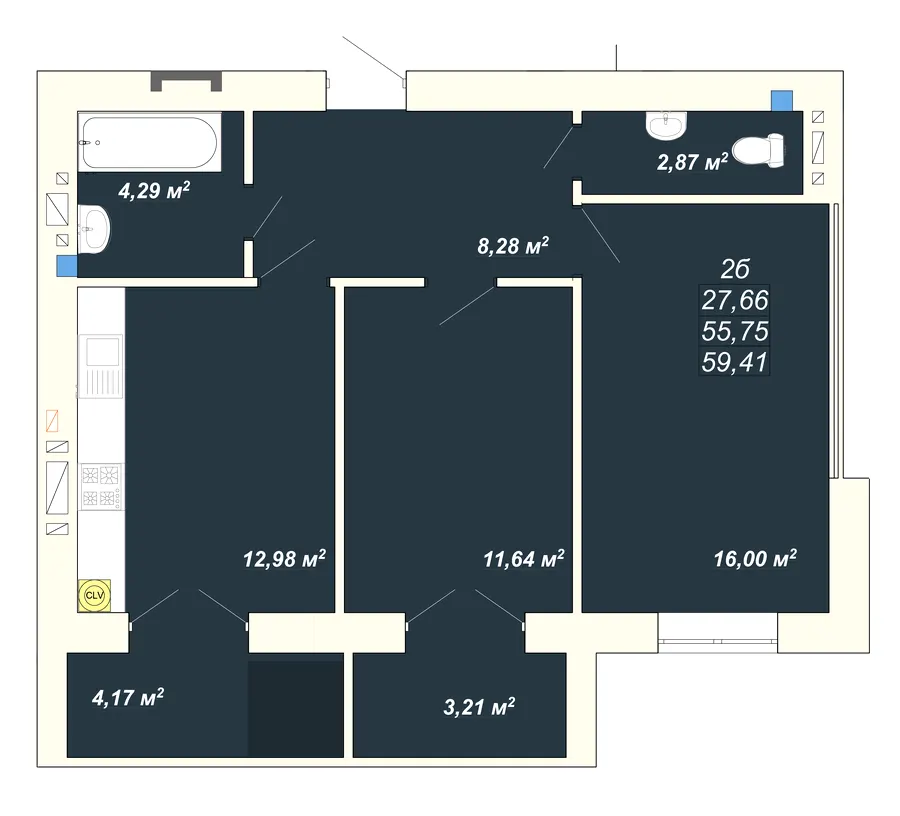 ЖК Атмосфера — 59.4 м²
