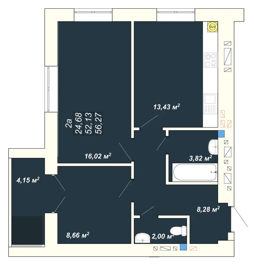 ЖК Атмосфера — 56.3 м²