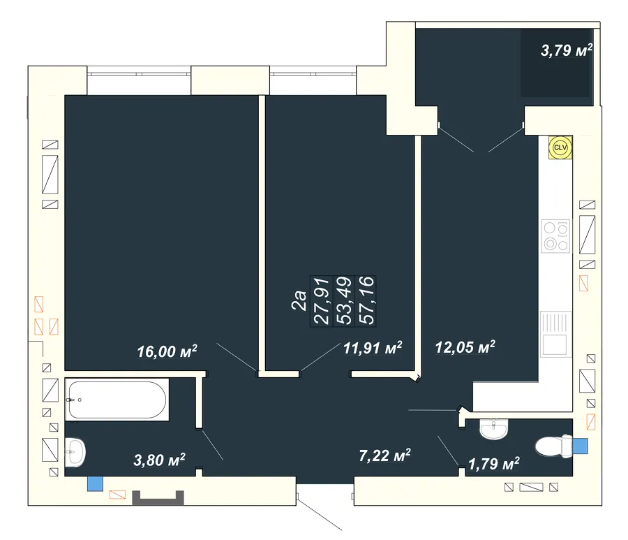 ЖК Атмосфера — 57.2 м²