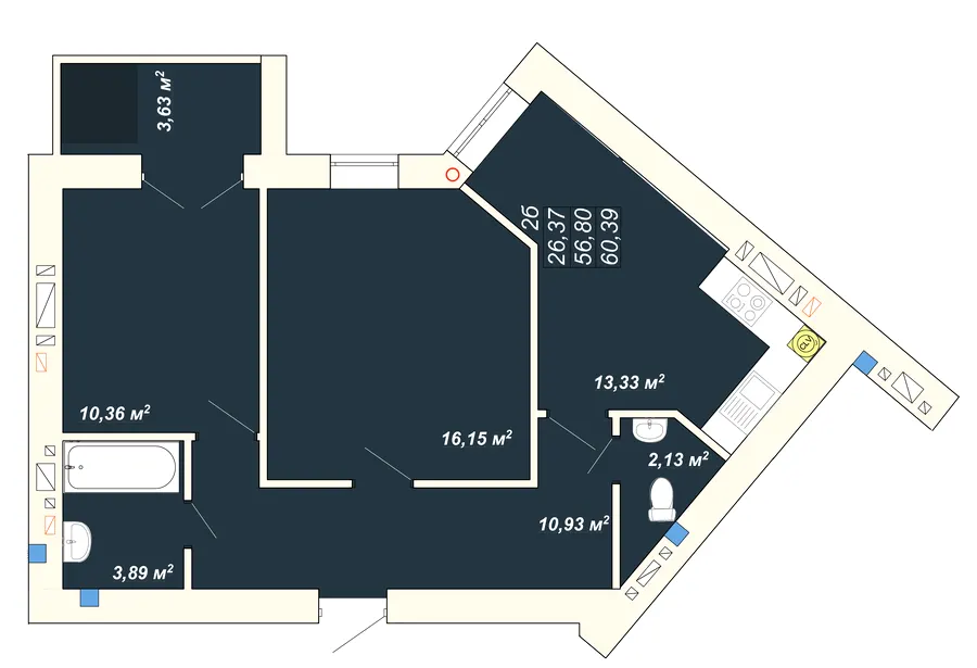ЖК Атмосфера — 60.4 м²