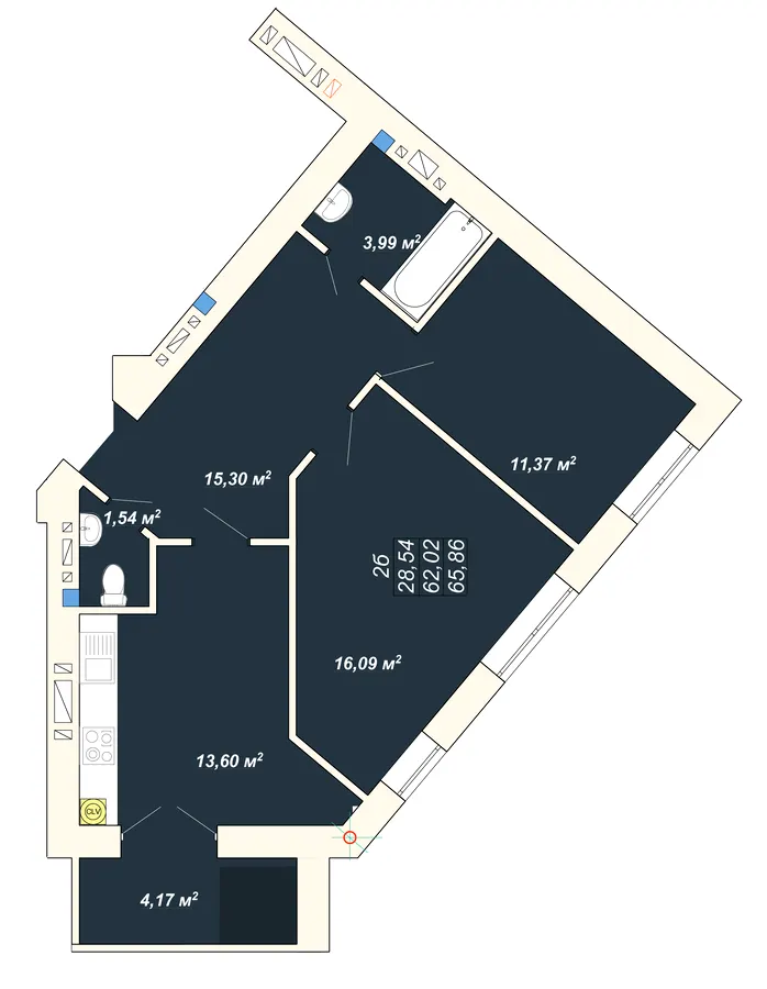 ЖК Атмосфера — 65.9 м²