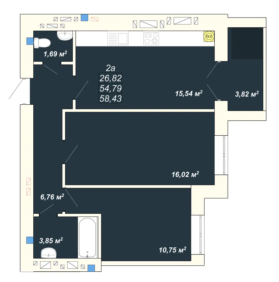 ЖК Атмосфера — 58.4 м²