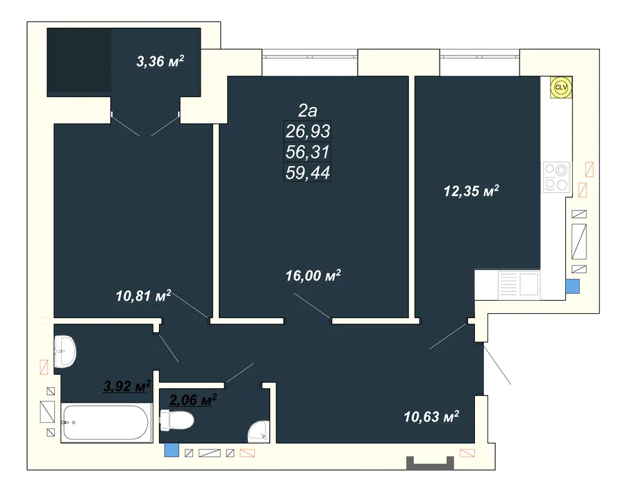 ЖК Атмосфера — 59.4 м²