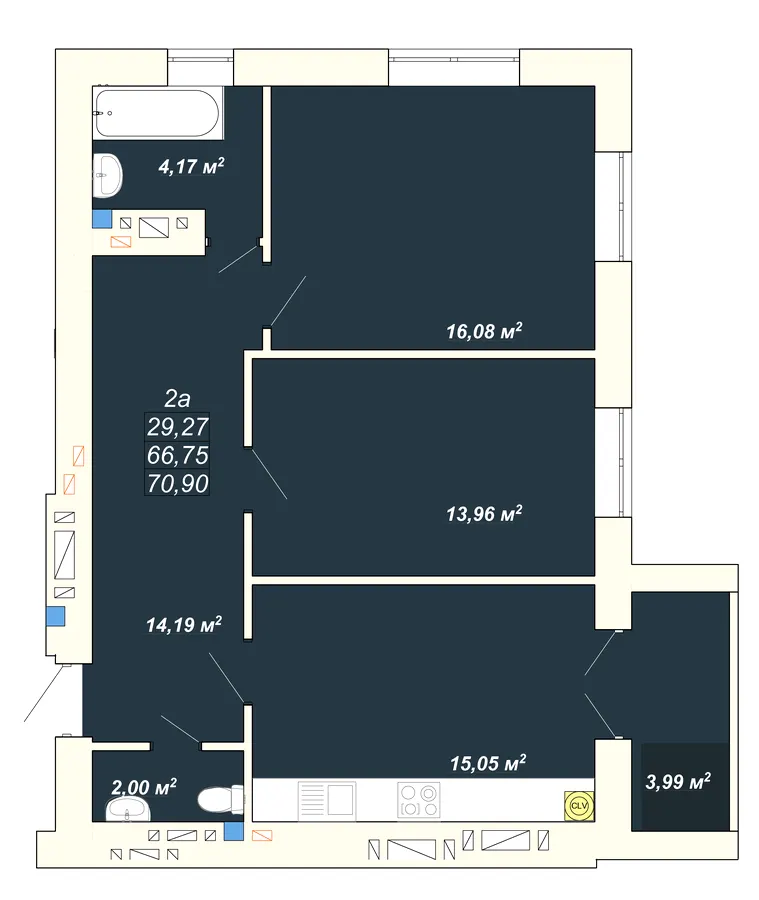 ЖК Атмосфера — 70.9 м²