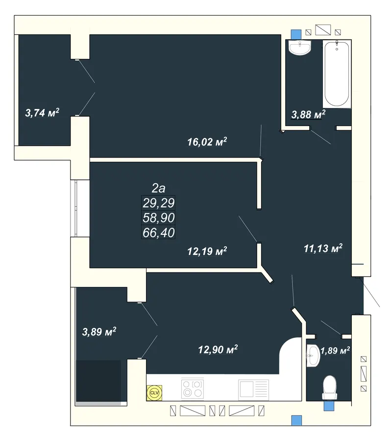 ЖК Атмосфера — 66.4 м²
