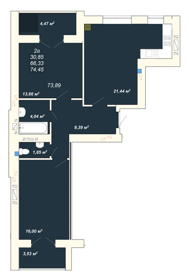 ЖК Атмосфера — 74.5 м²