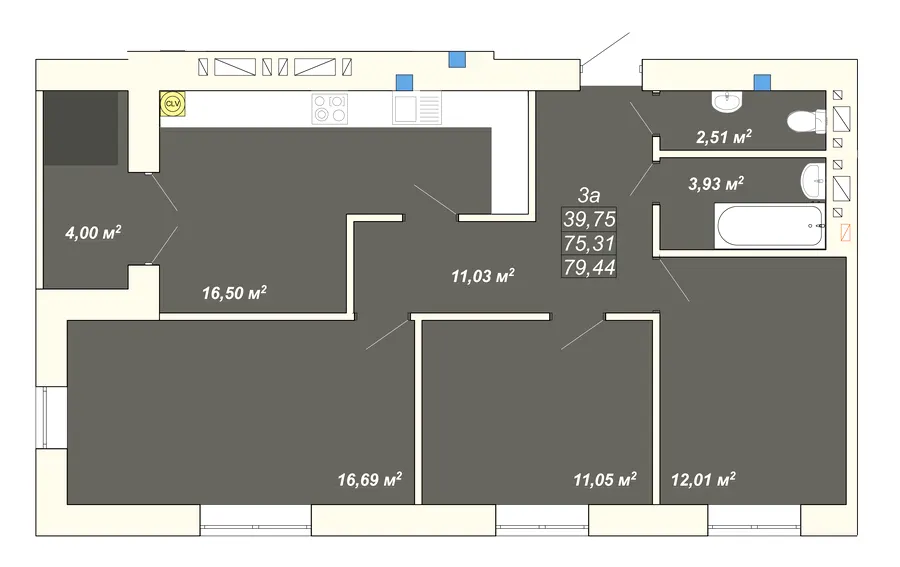 ЖК Атмосфера — 79.4 м²