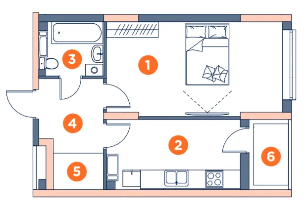ЖК Orange City — 42.3 м²