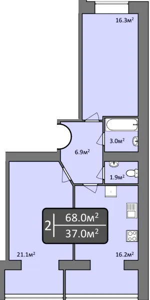 ЖК Мрія Миколаїв — 68 м²