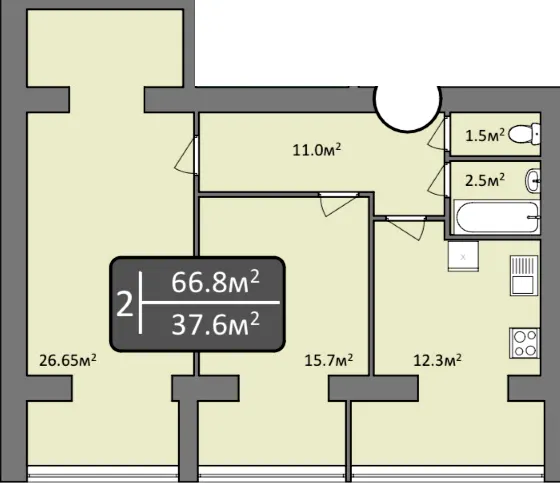 ЖК Мрія Миколаїв — 66.8 м²