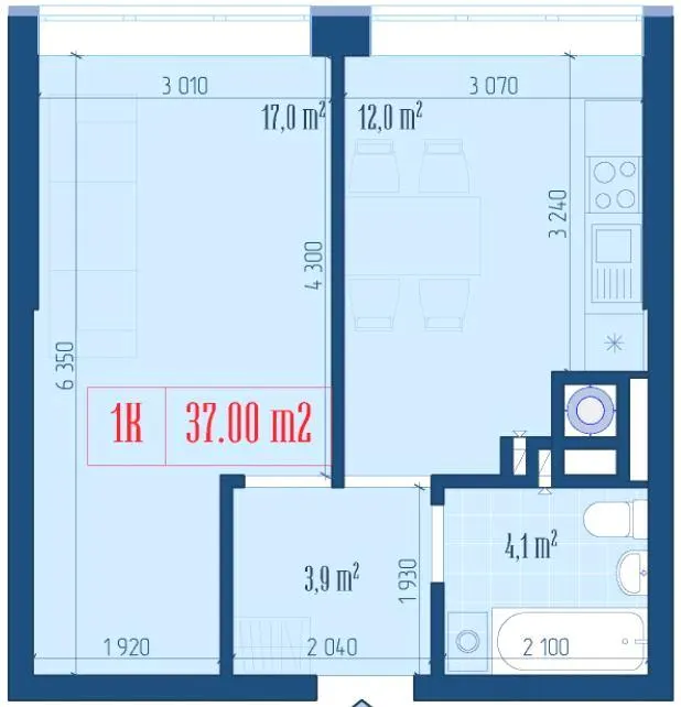 ЖК Центральний — 37 м²