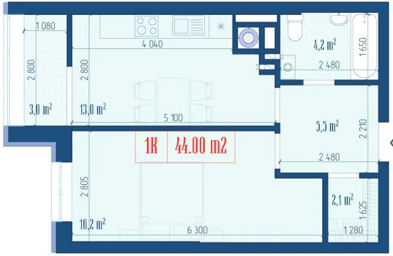 ЖК Центральний — 44 м²
