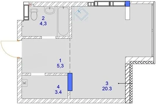 ЖК Садочок — 33.3 м²