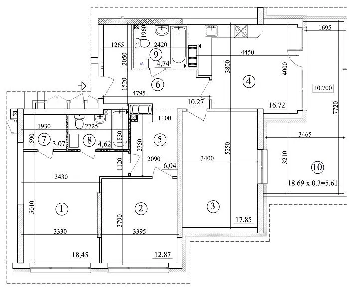 вул. Толбухіна, 43а, 43б — 100.2 м²
