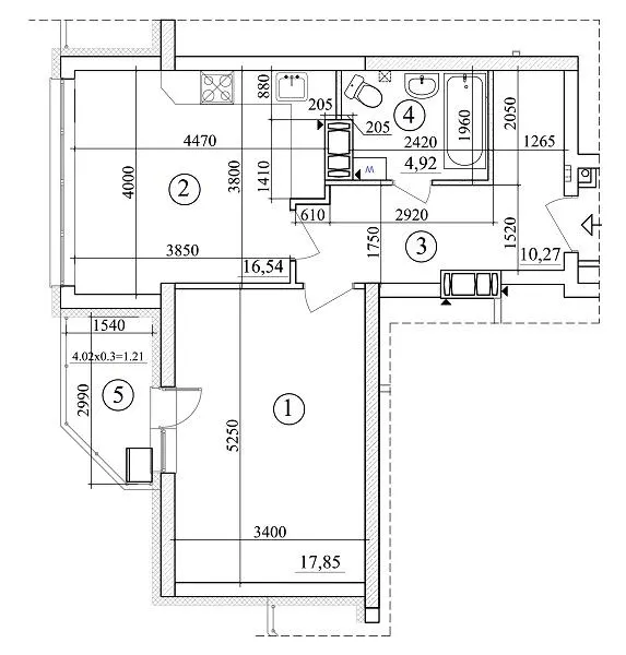 вул. Толбухіна, 43а, 43б — 50.8 м²