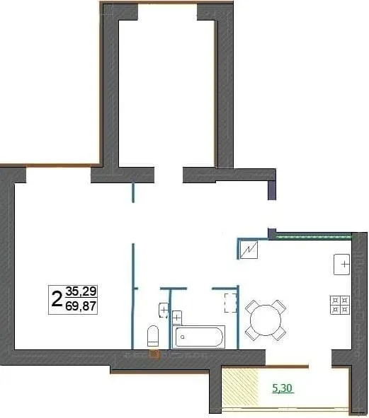 просп. Миру, 63а, б, в — 69.9 м²