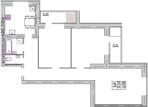 просп. Миру, 63а, б, в — 94.8 м²