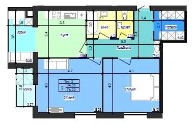 ЖК Кришталеве озеро — 76.2 м²
