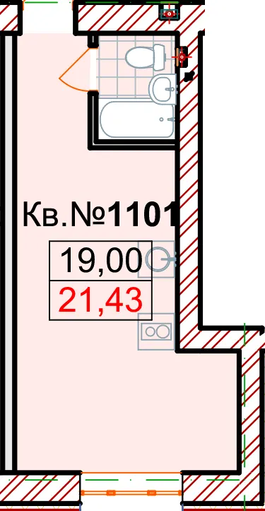 ЖК Європейський — 21.3 м²