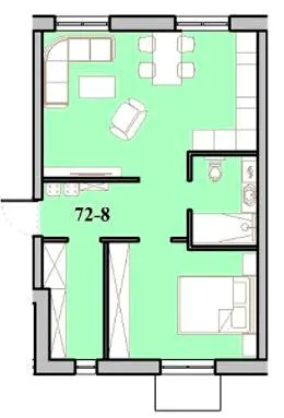 Клубний будинок Малий Марсель — 52.4 м²