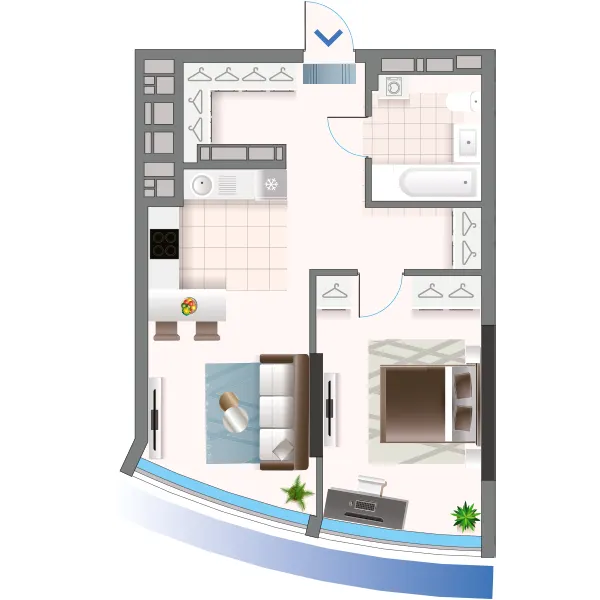 ЖК Oasis — 50.7 м²