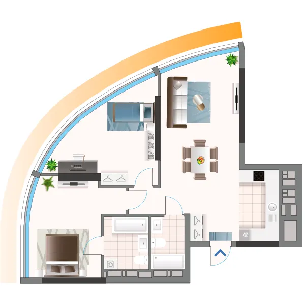 ЖК Oasis — 64.5 м²