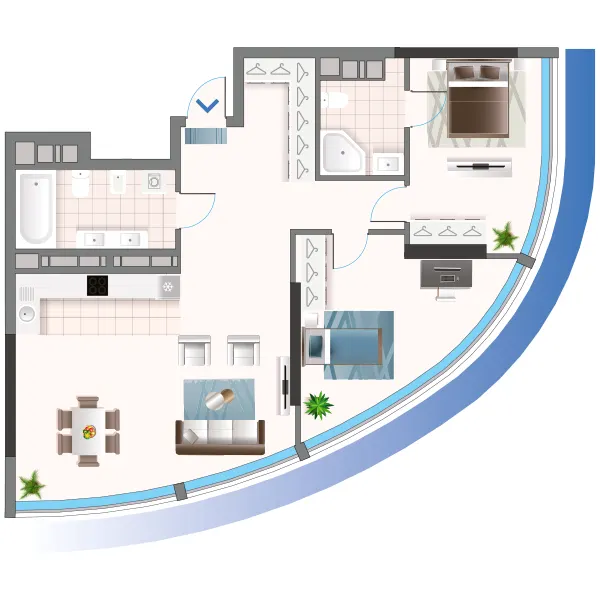 ЖК Oasis — 76.4 м²