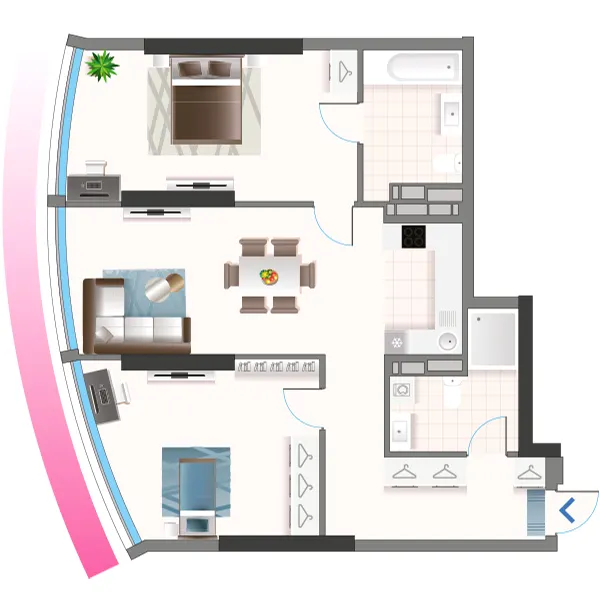 ЖК Oasis — 82.8 м²