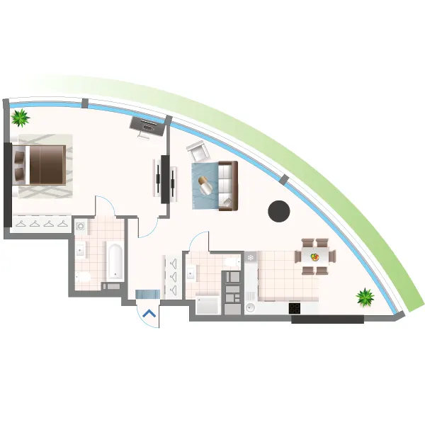 ЖК Oasis — 73.9 м²