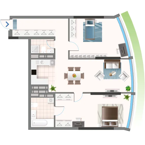 ЖК Oasis — 85.4 м²