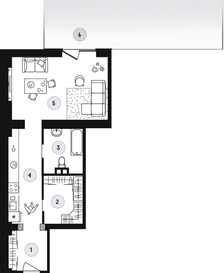 ЖК Club House GREY — 51.2 м²