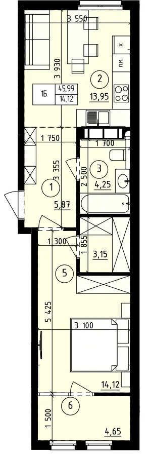 ЖК Praga-2 — 46 м²